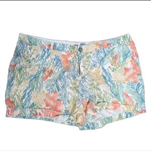 Old Navy Bright Colorful Floral/Greenery Cotton Shorts sz 16 Spring Summer